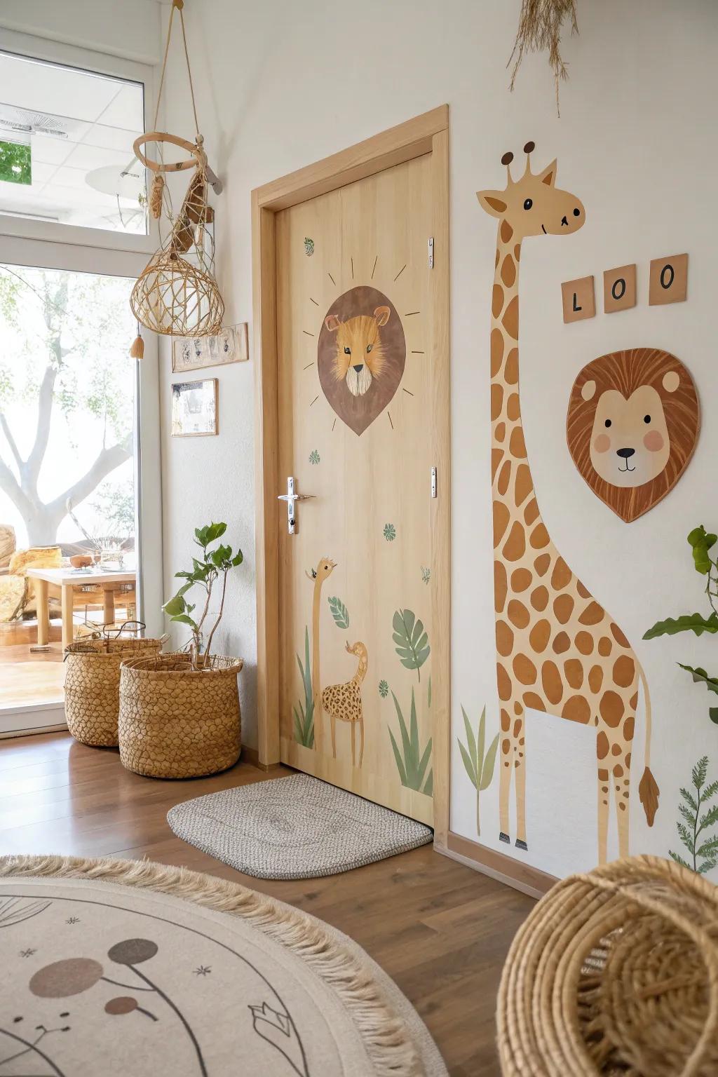 Go on a wild adventure with this animal safari door!