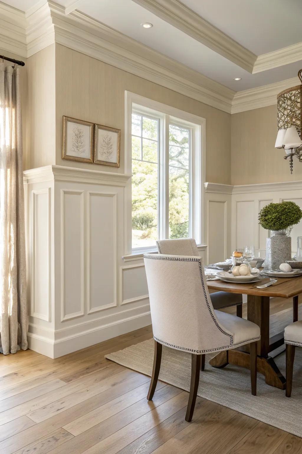 Wainscoting adds timeless charm to any room, bringing sophistication to your corners.