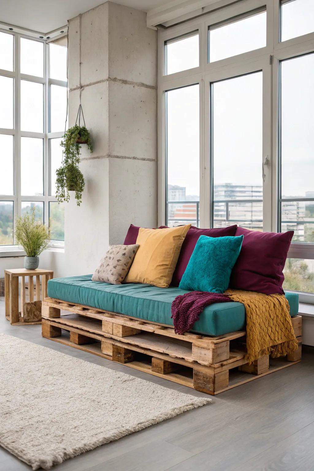 Bring joy to your living room with a vibrant mix of colorful cushions. 🌈 #ColorPop #LivingRoomGoals