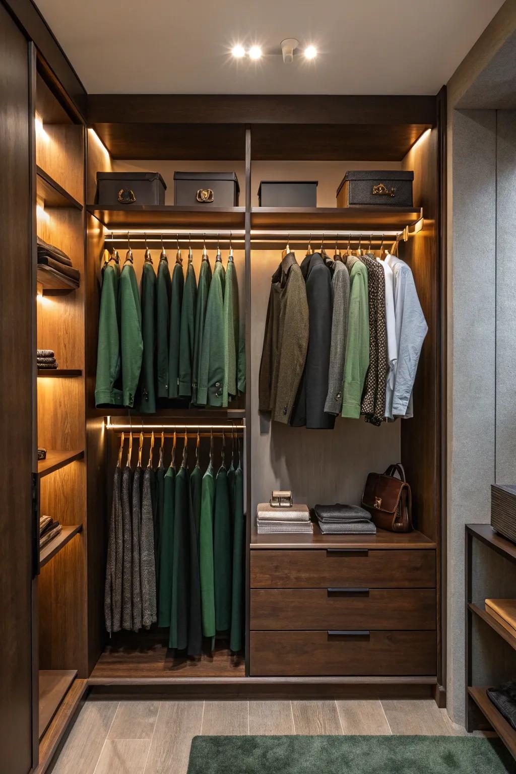 Twice the hanging space, half the clutter. Double rods keep your wardrobe within easy reach.