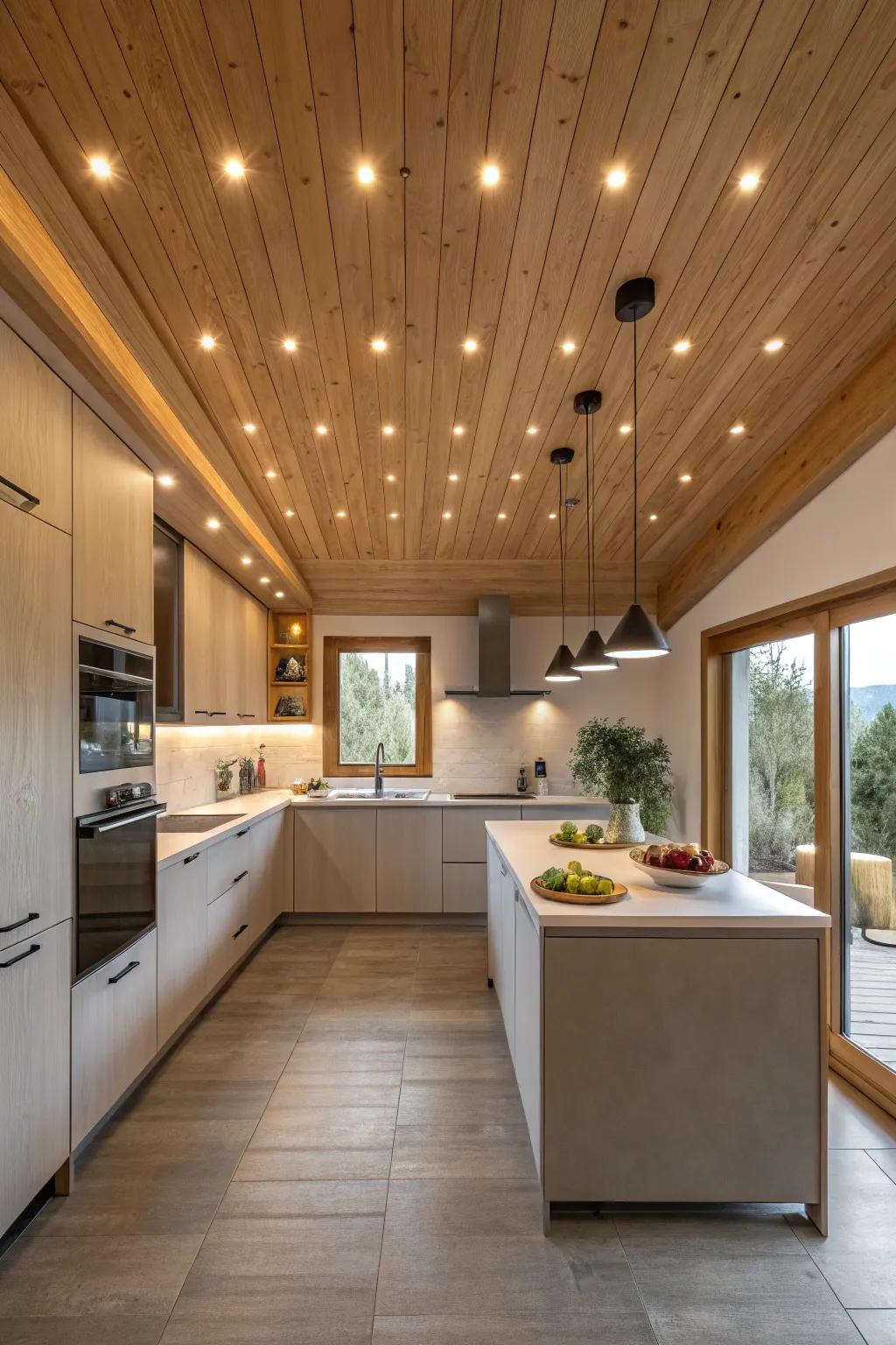 Create a seamless look with recessed lighting that provides even illumination throughout your kitchen.
