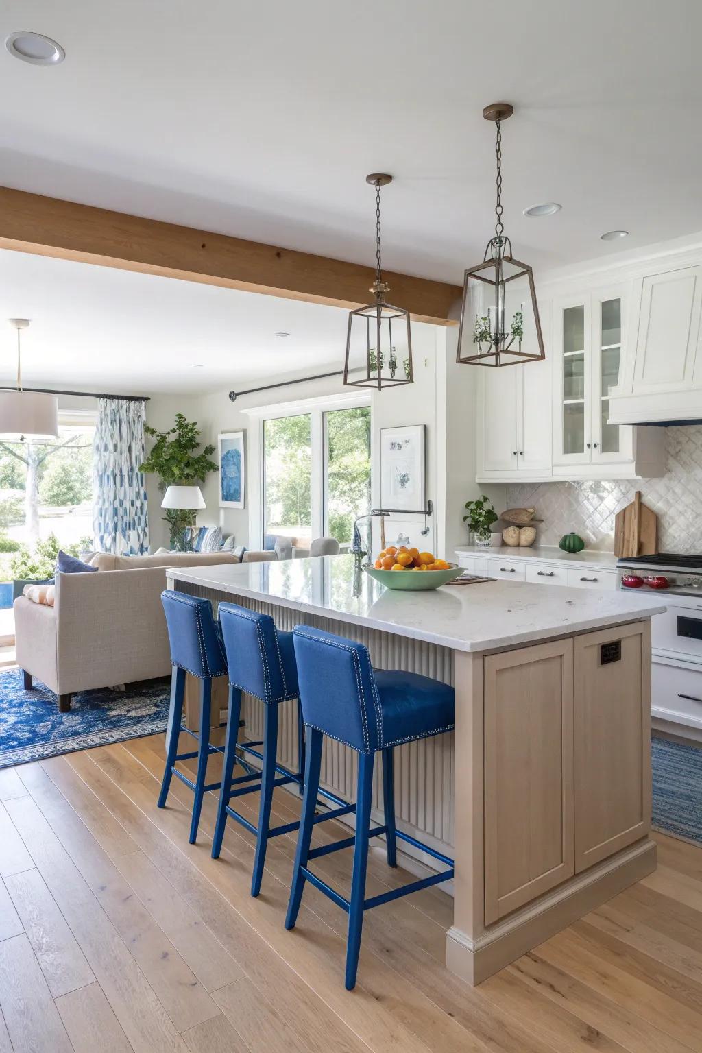 Add a pop of color to your open space for energy and style.