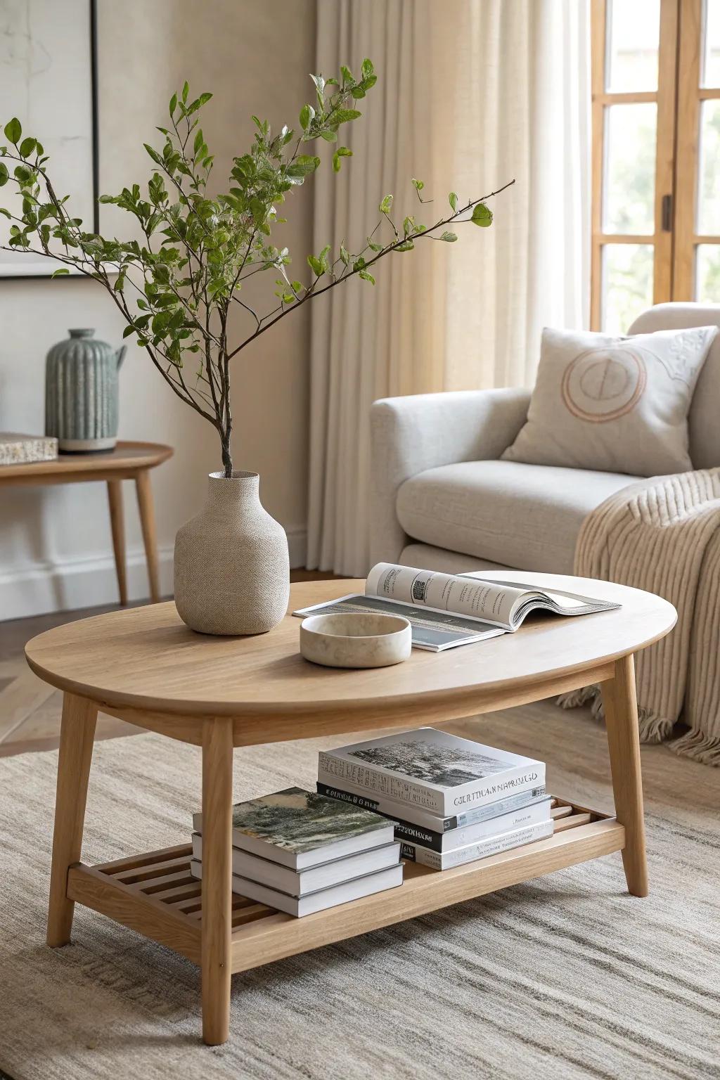 Showcase your favorite reads by stacking books and magazines for an intellectual touch.