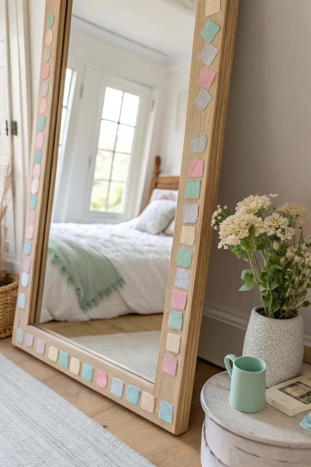 Wake up to a dreamy view with pastel stickers adorning your mirror.