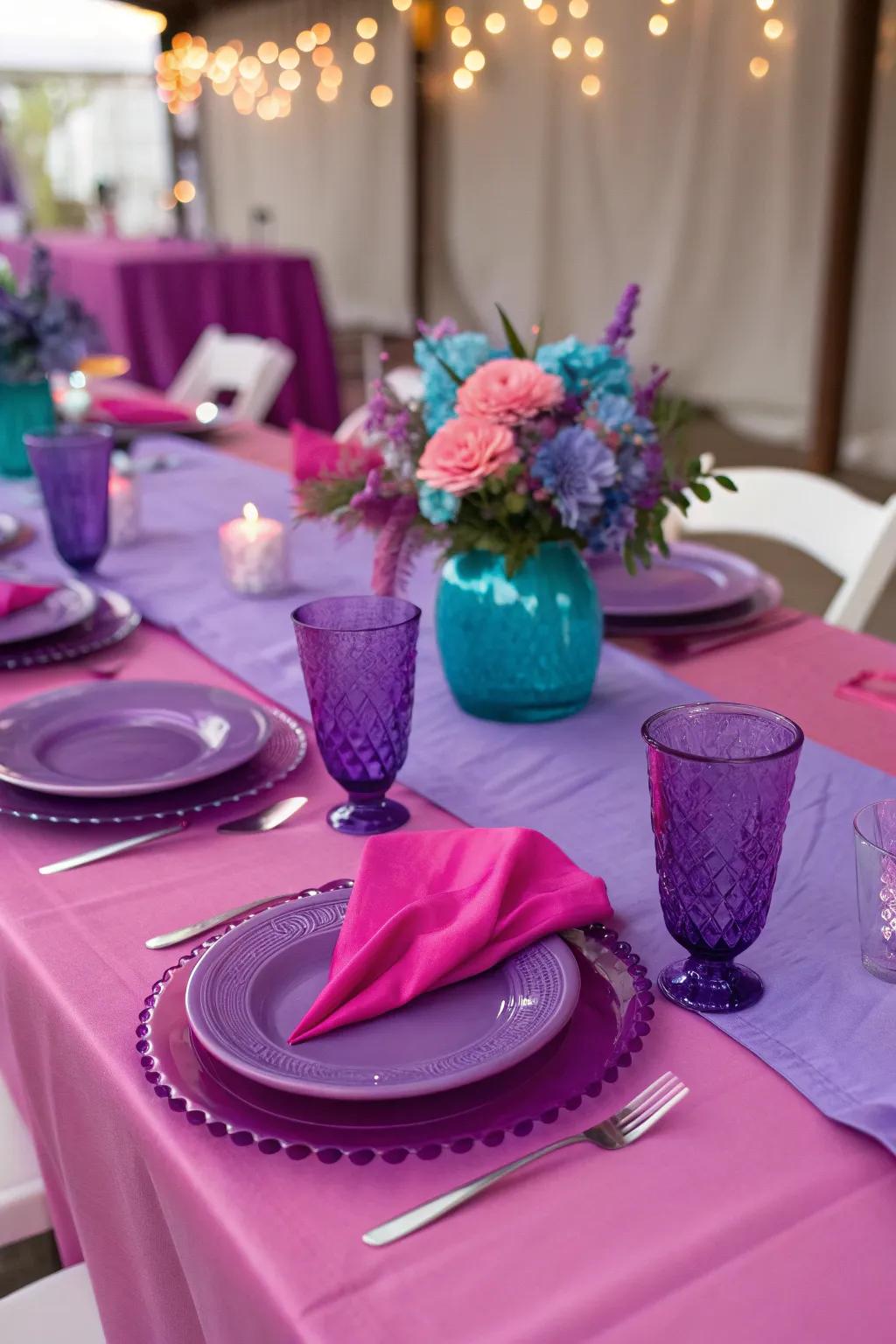 Elevate your dining experience with dreamy purple table settings that add elegance and charm.