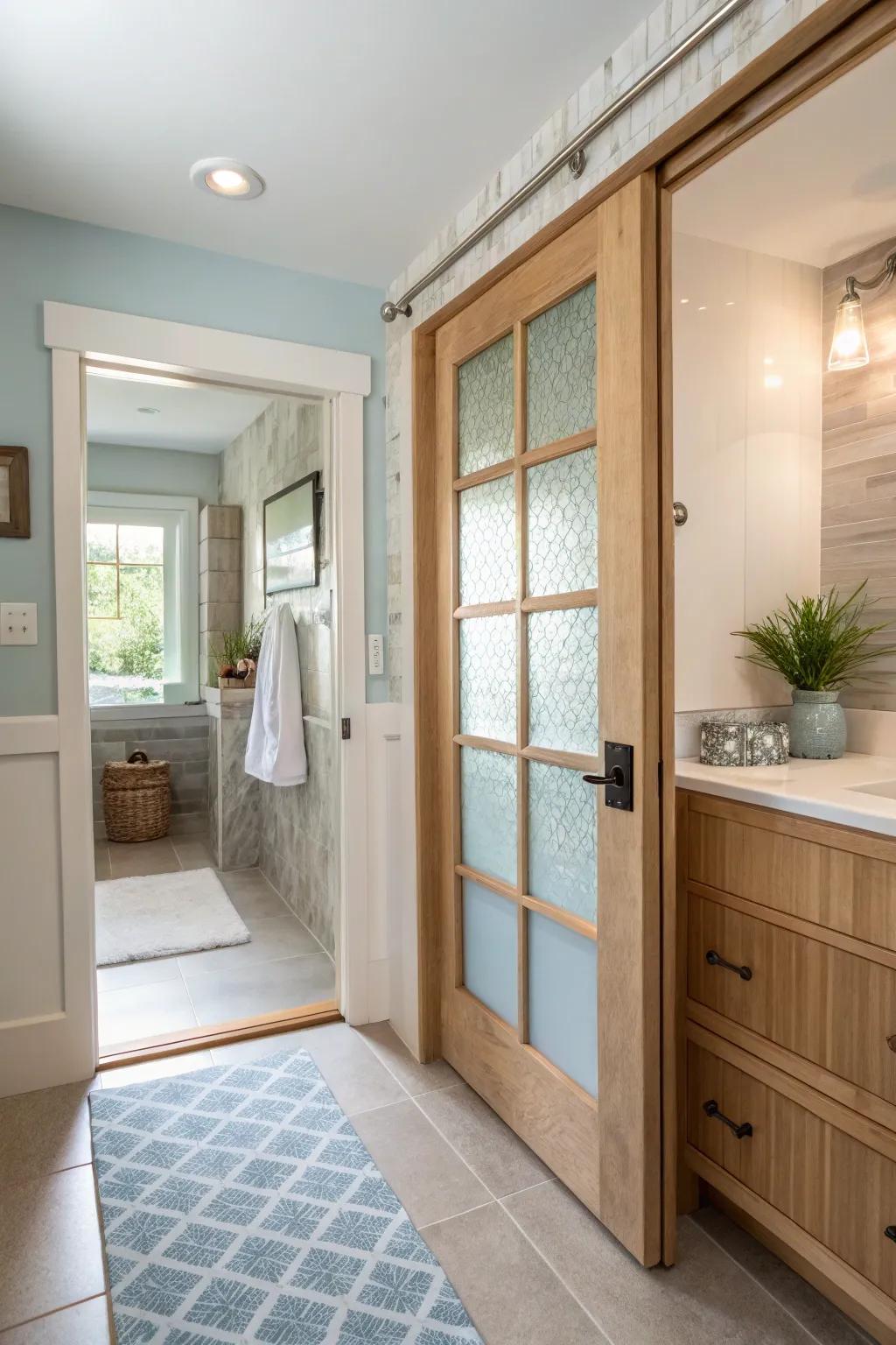 Strategic layout ensures smooth flow and privacy in shared bathrooms.