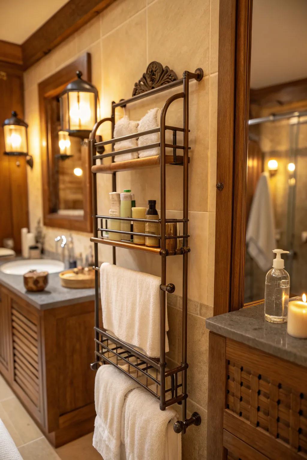 Keep your shower essentials organized and accessible with sleek wall-mounted racks.