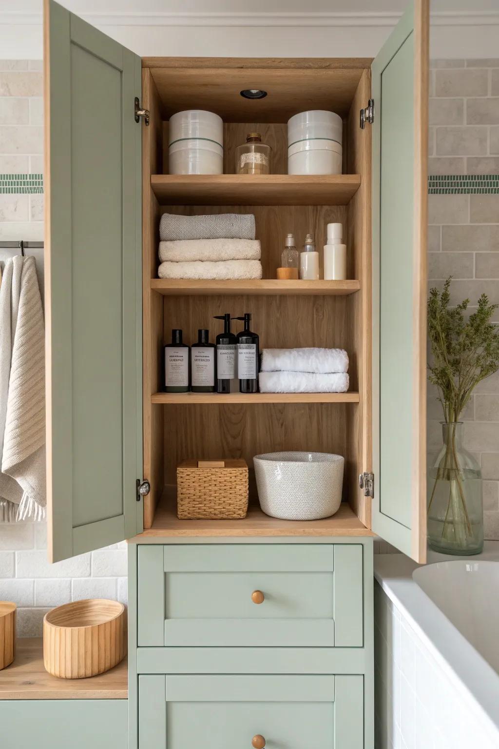 Organized cabinets make finding your favorite products a breeze.