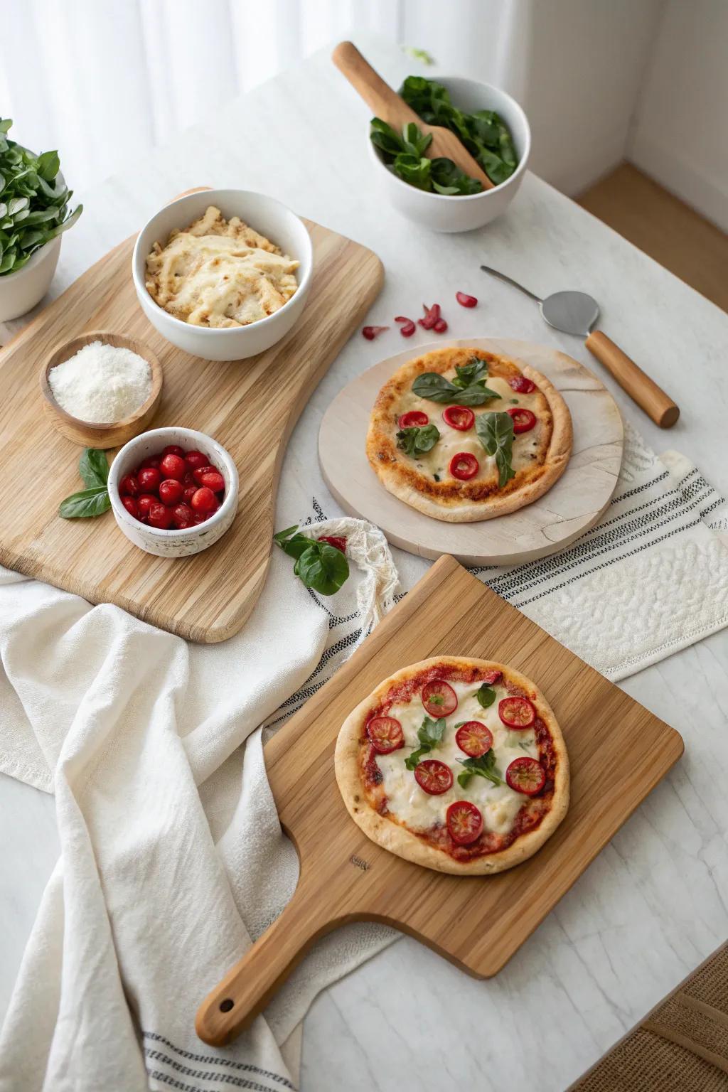 Personal pizza stations invite creativity and fun, making your guests part of the culinary action.