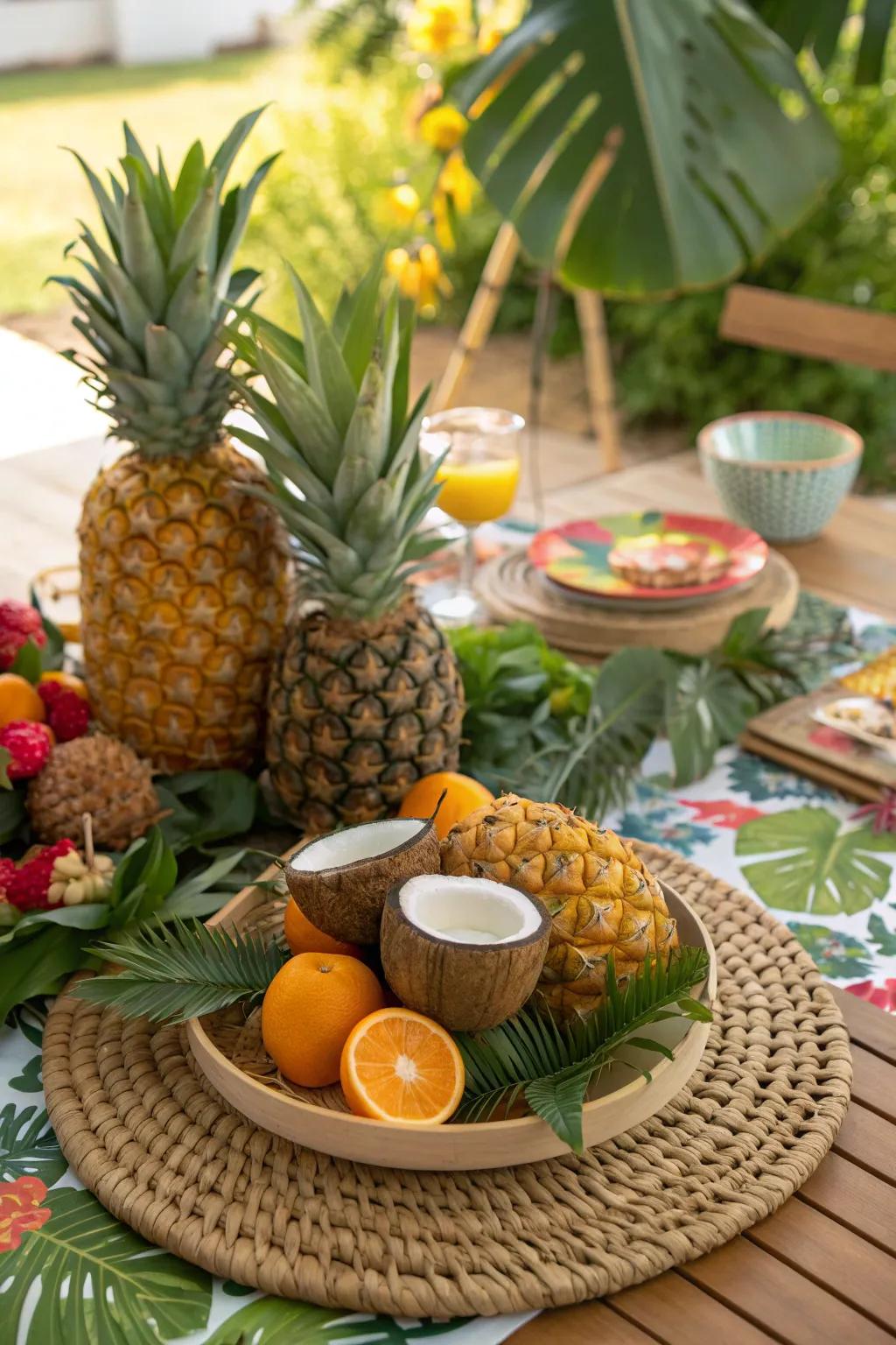Tropical fruits add both beauty and flavor to your party setup.