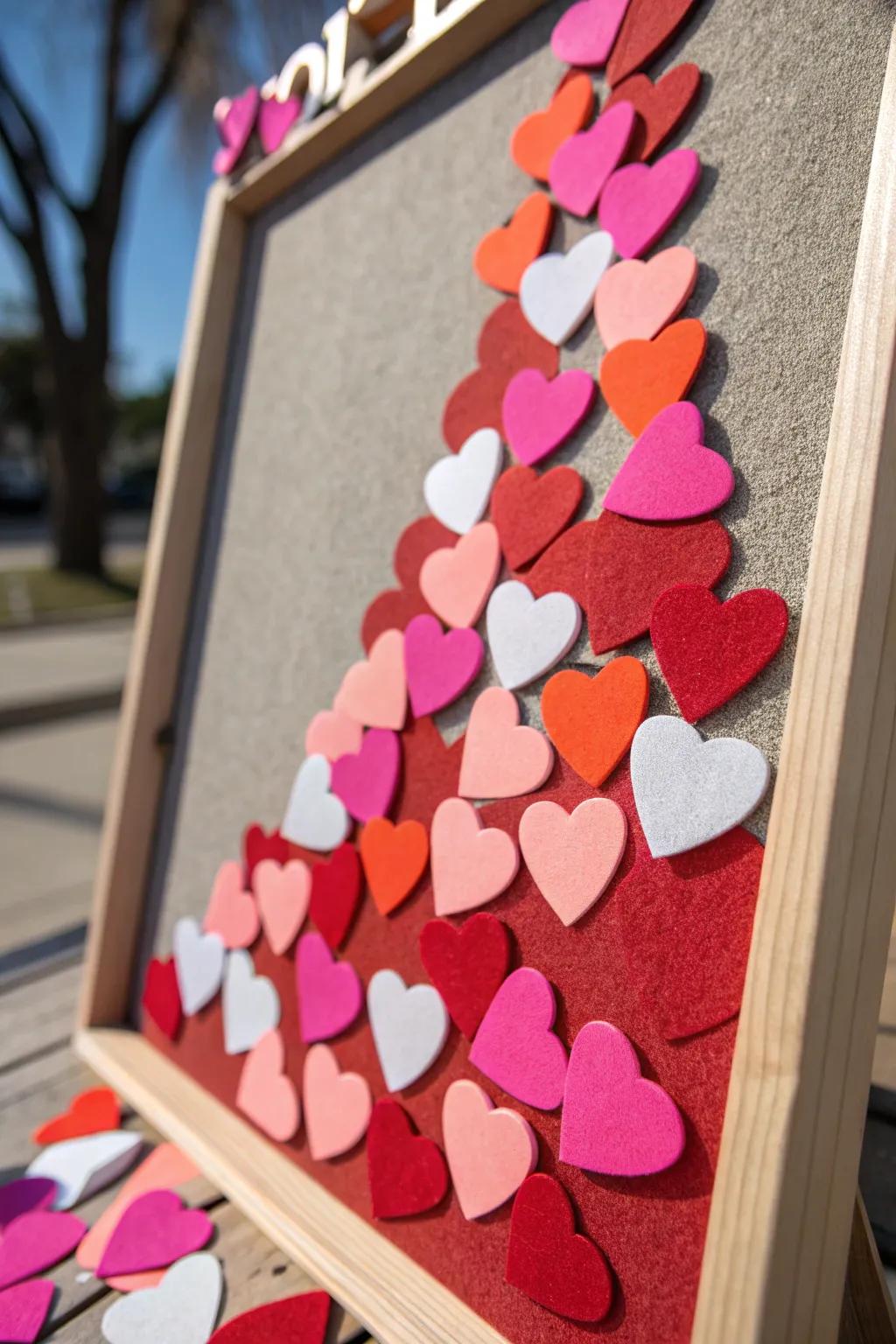 Colorful hearts add a splash of Valentine spirit to your decor.
