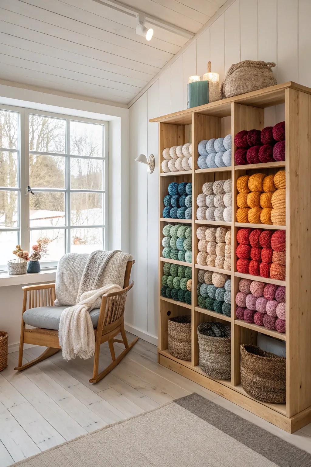 Transform your yarn into a rainbow of inspiration with a color-coded system.