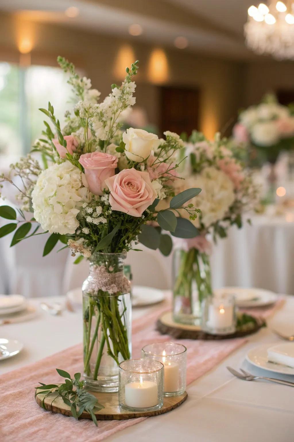 Soft and romantic floral arrangements elevate any celebration, adding an enchanting touch to your decor. 🌸 #FloralDesign #AnniversaryFlowers