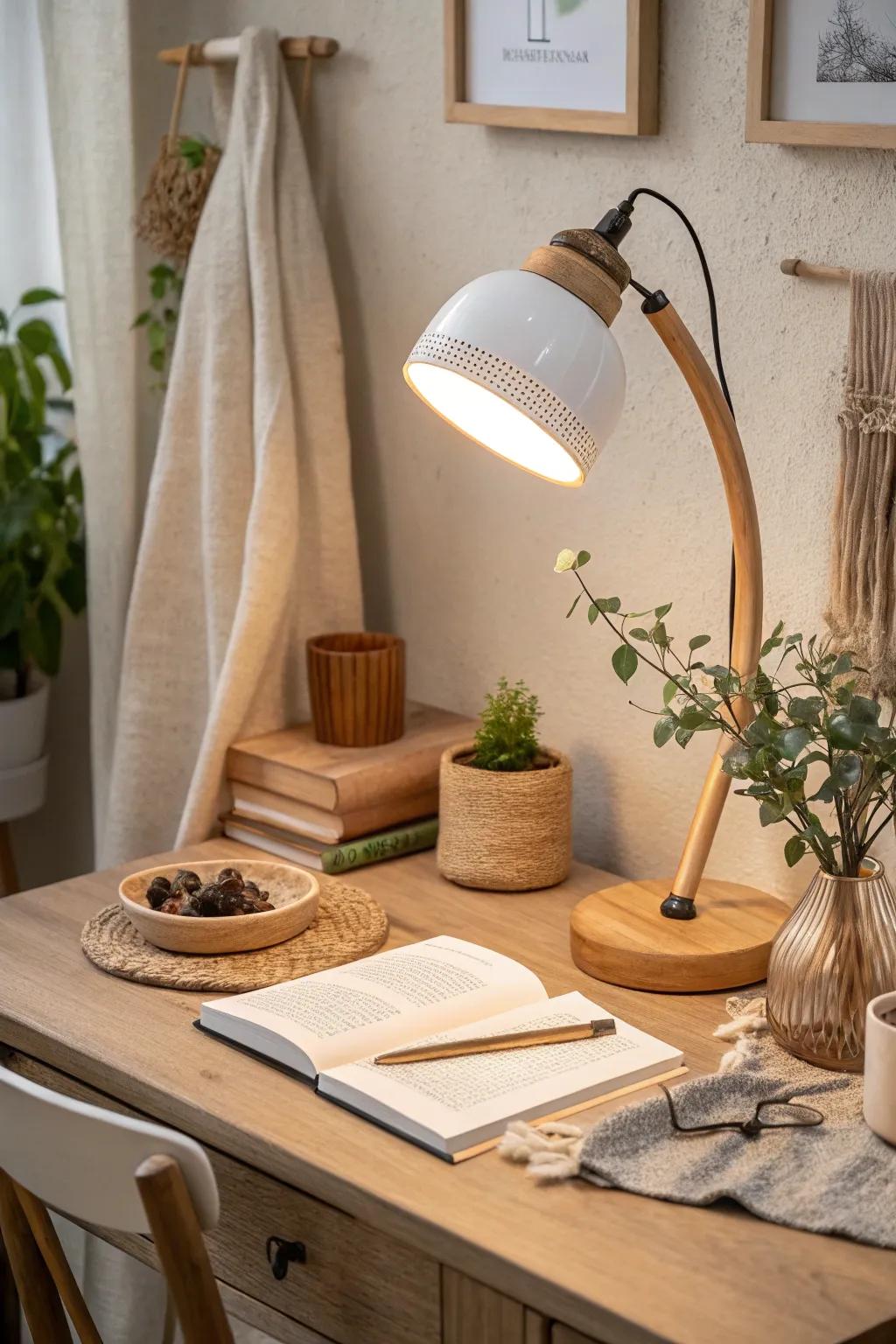 Illuminate your workspace with a desk lamp that combines style and function effortlessly.