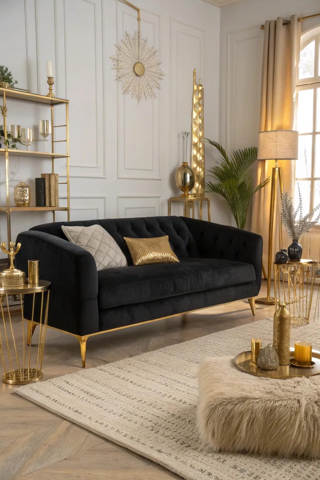 Glam up your space with subtle yet stunning gold accents. ✨ #GoldAccents #InteriorInspiration