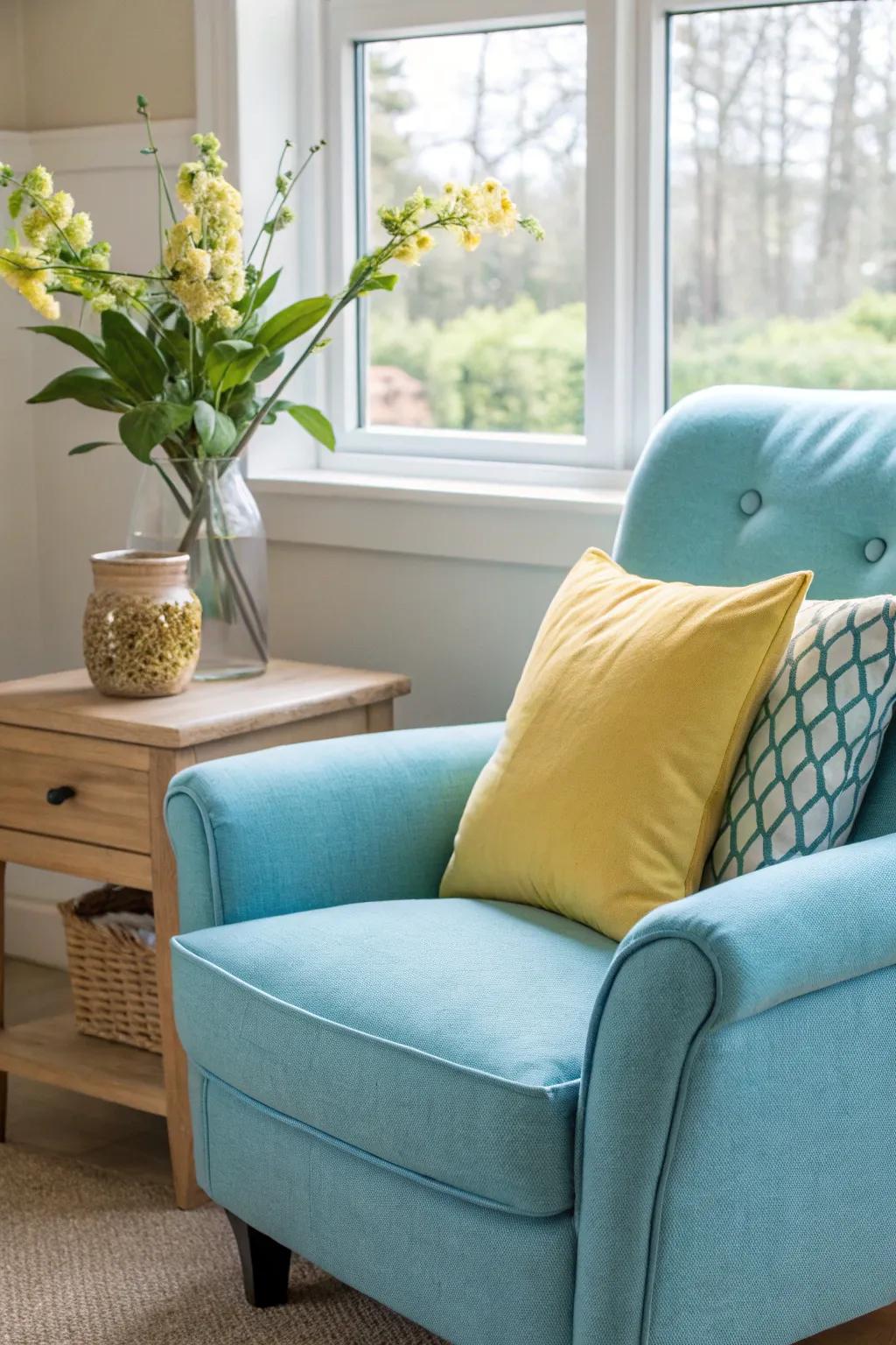 Infuse your home with sunshine and sky with this vibrant color duo. #InteriorInspiration