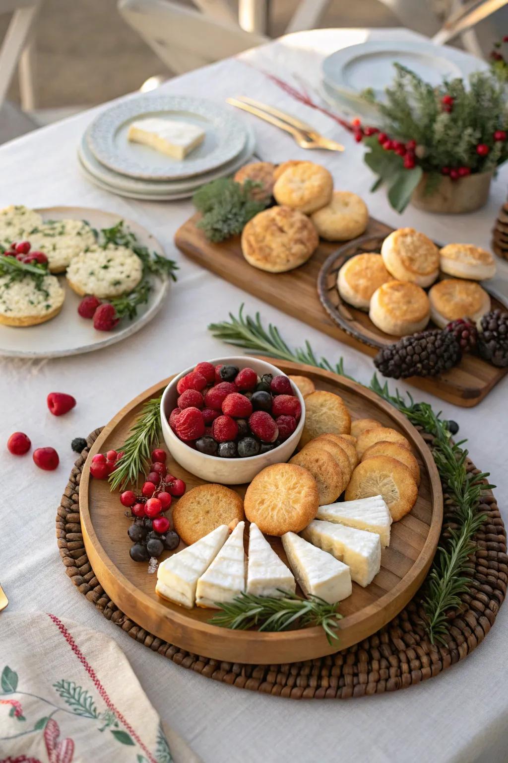 Elevate your brunch presentation with stylish serving platters that delight the senses. 🍇🧀 #BrunchGoals #HolidayFeast