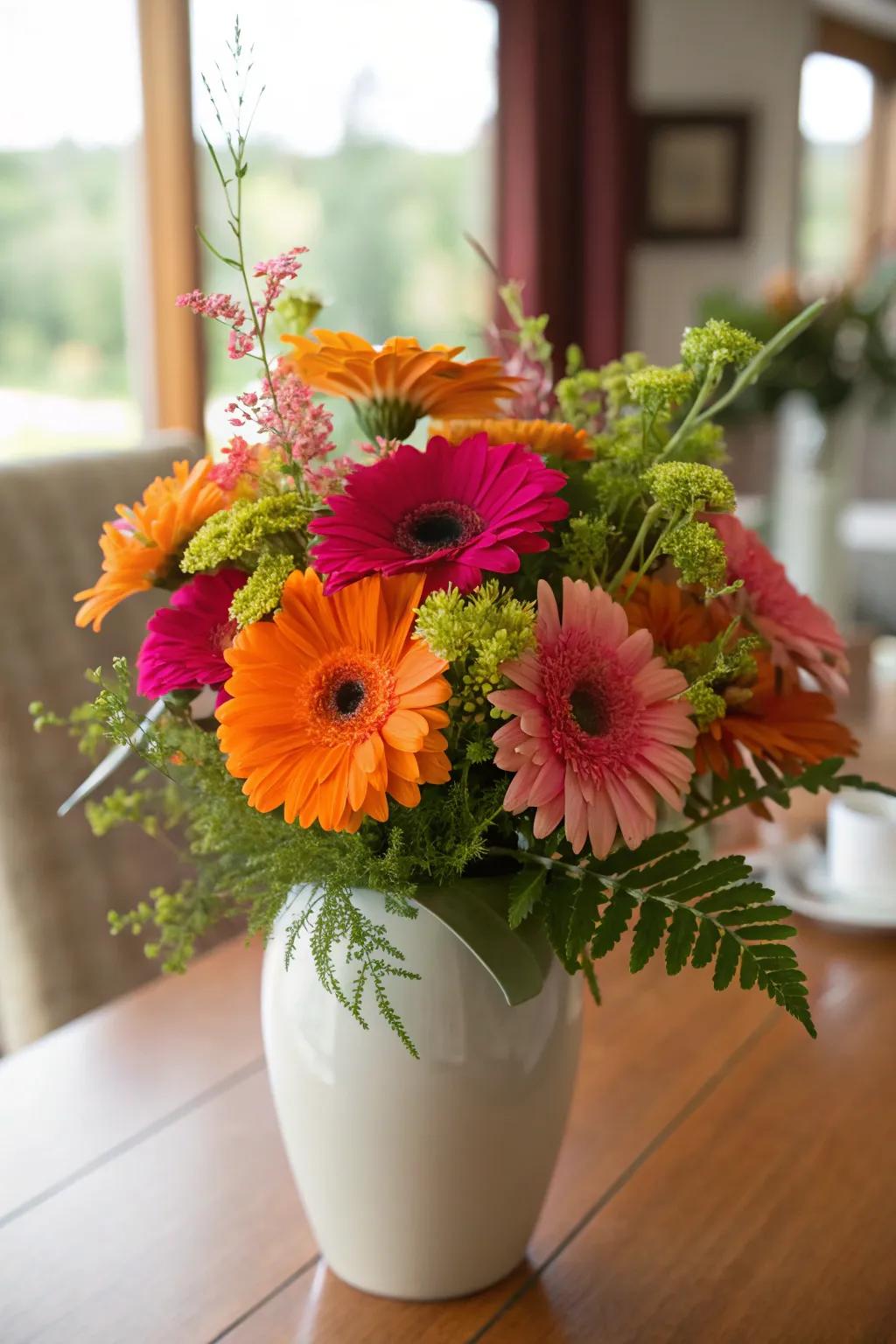 Bring a burst of joy with playful gerbera daisies and lush greens. 🌼✨ #DanceRecital #FlowerInspiration #HomeDecor