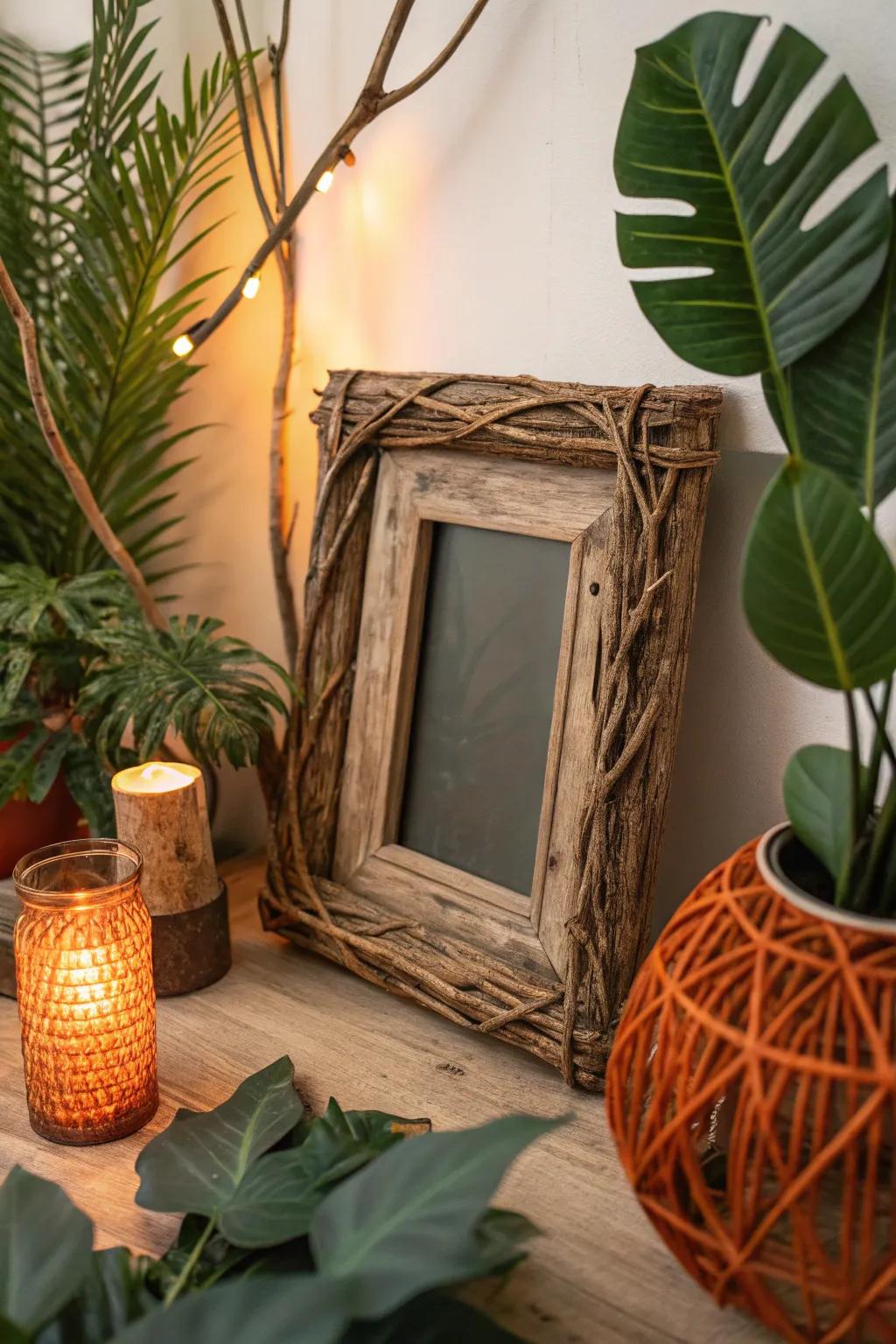 Embrace the beauty of nature with rustic frames that add warmth to your decor. 🌿 #RusticDecor #NatureInspired