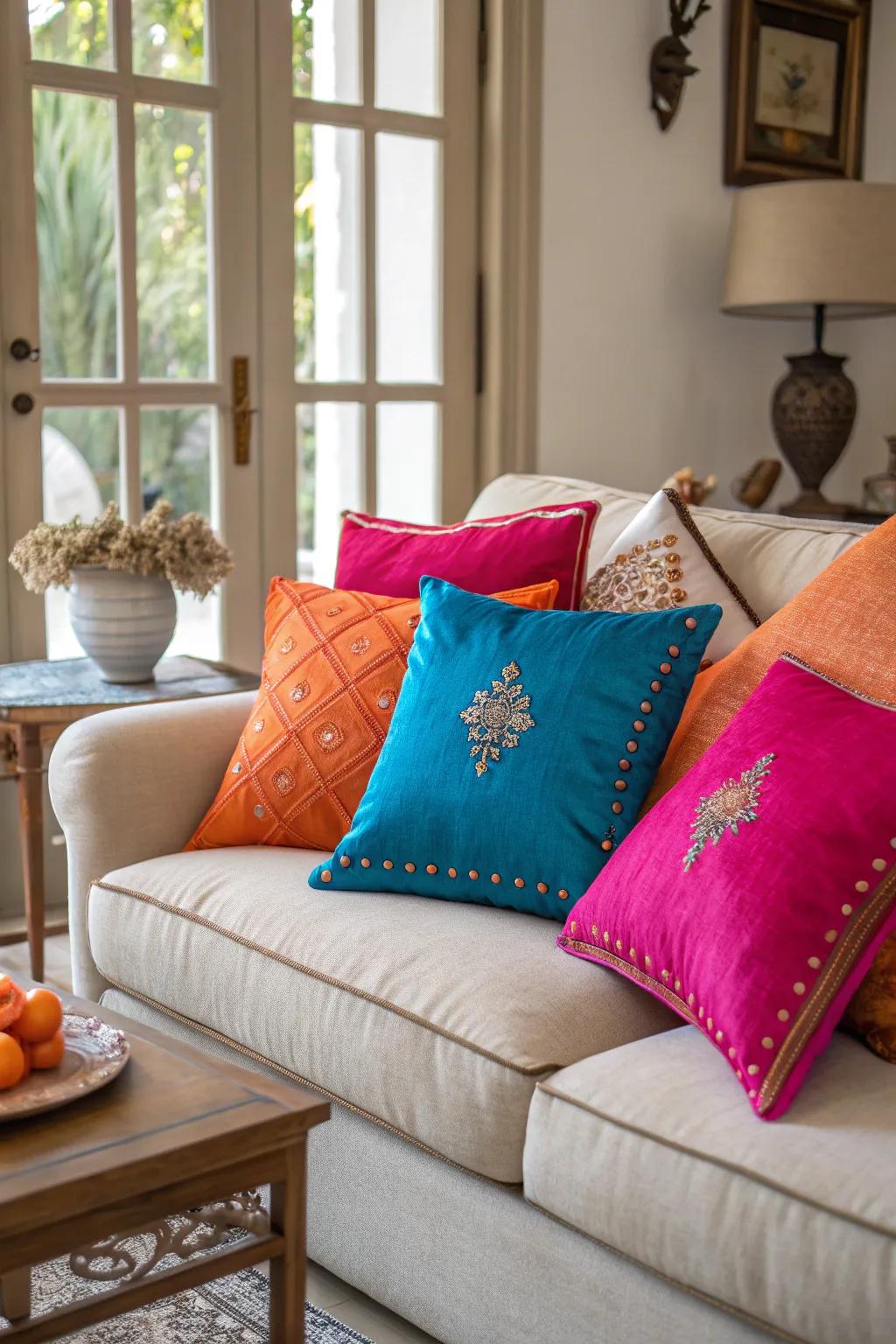 Cushions are the simplest way to add comfort and color to your space. 🎨 #CushionLove #LivingRoomDecor