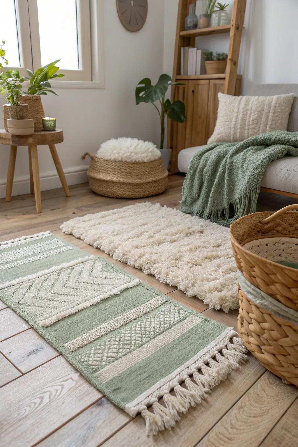 Texture mixing brings warmth and coziness to any room, perfect for those chilly Boston evenings.