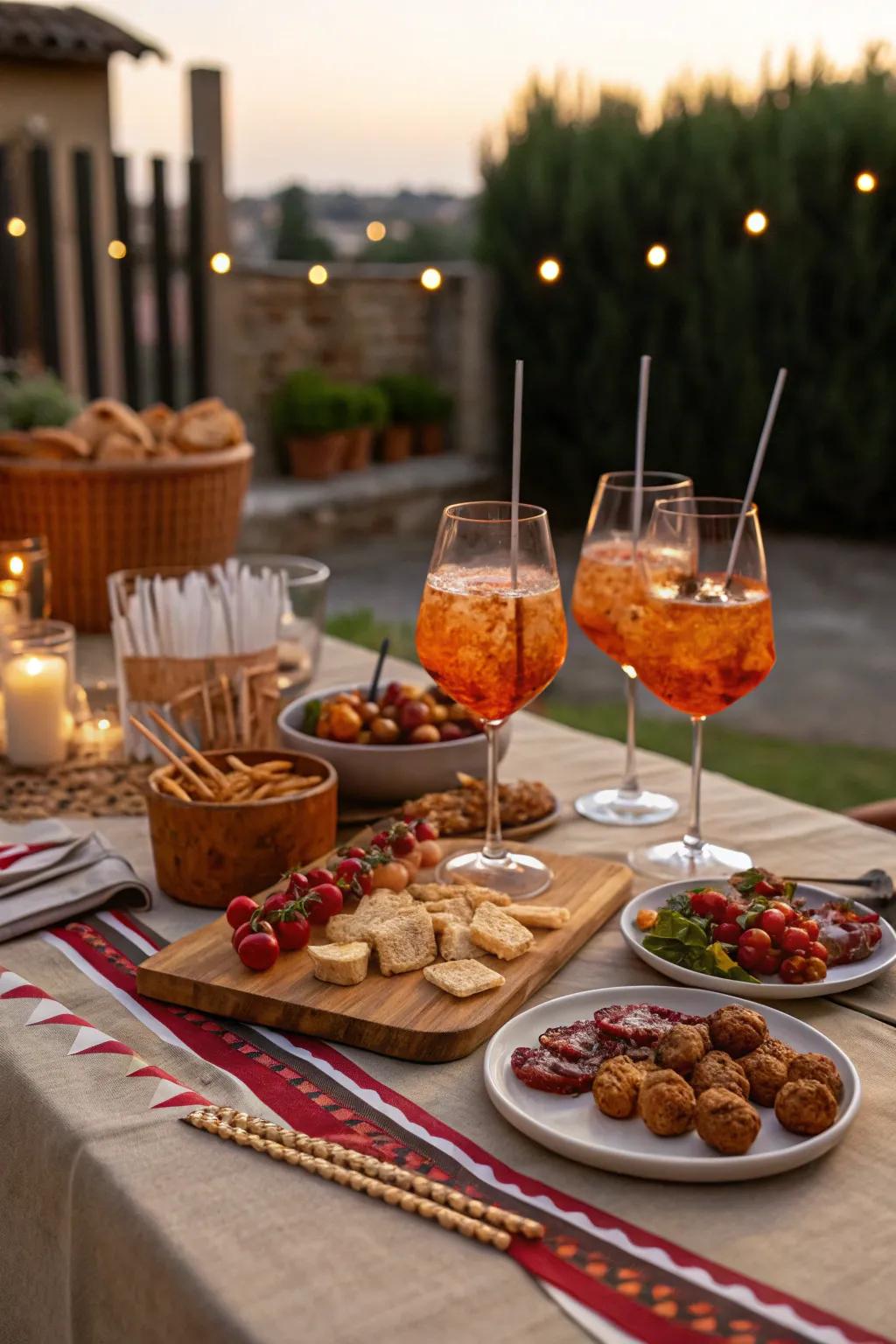 Start the evening with a touch of Italian elegance—aperitivo hour is all about good drinks and great company. 🍹 #ItalianStyle #PartyIdeas