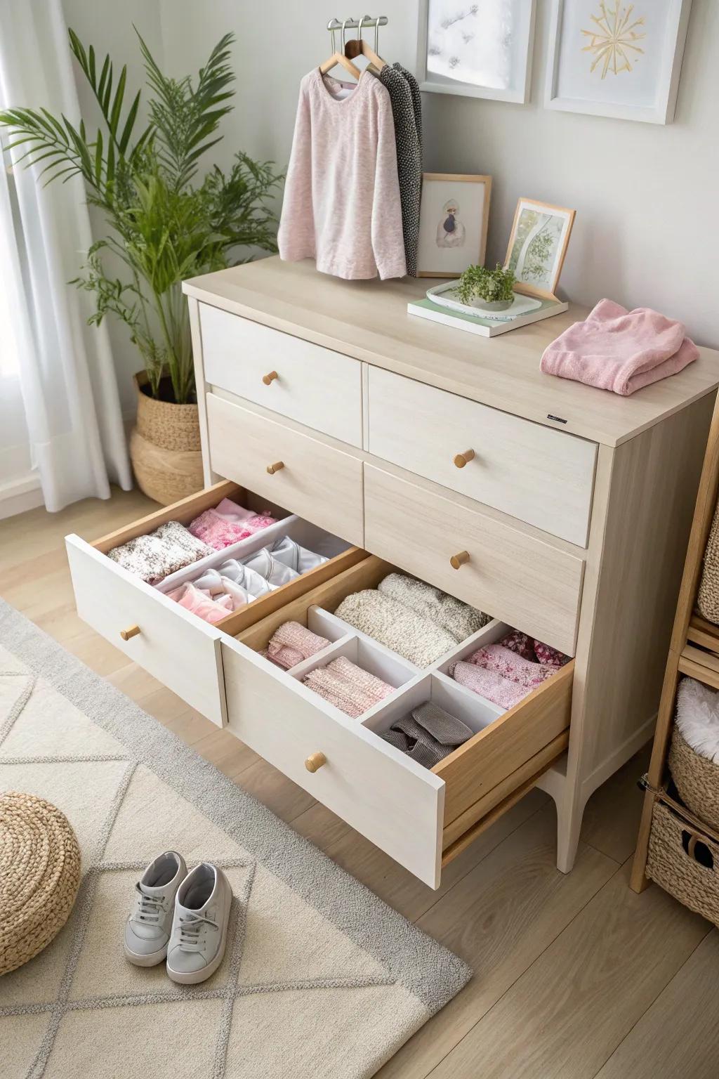 Keep small essentials in check with drawer units that blend functionality with style. 🎨 #DrawerOrganization #KidsCloset