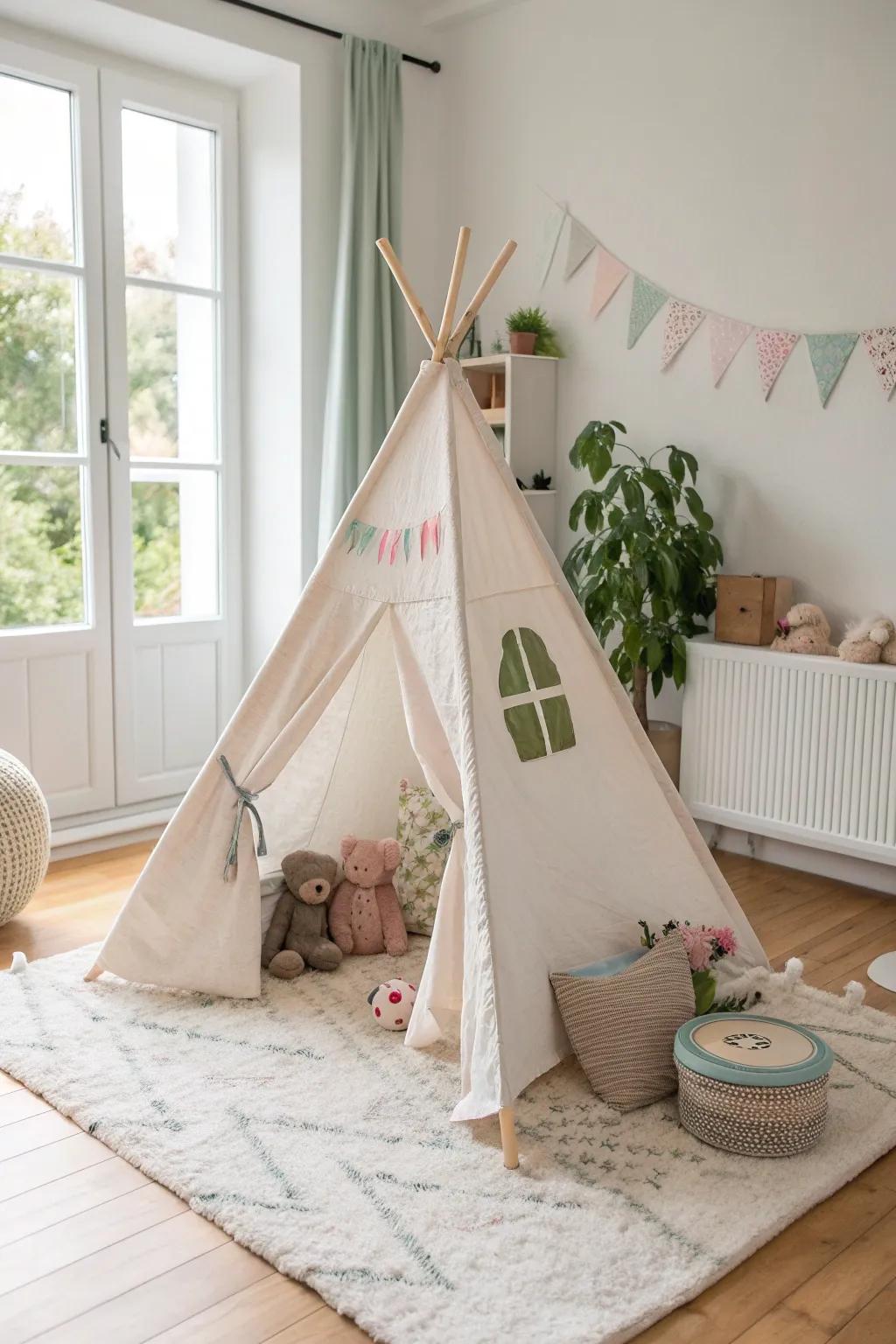 Enter a world of make-believe with a cozy teepee, where every day is a new adventure! #KidsPlayhouse #TeepeeFun #ImaginativePlay