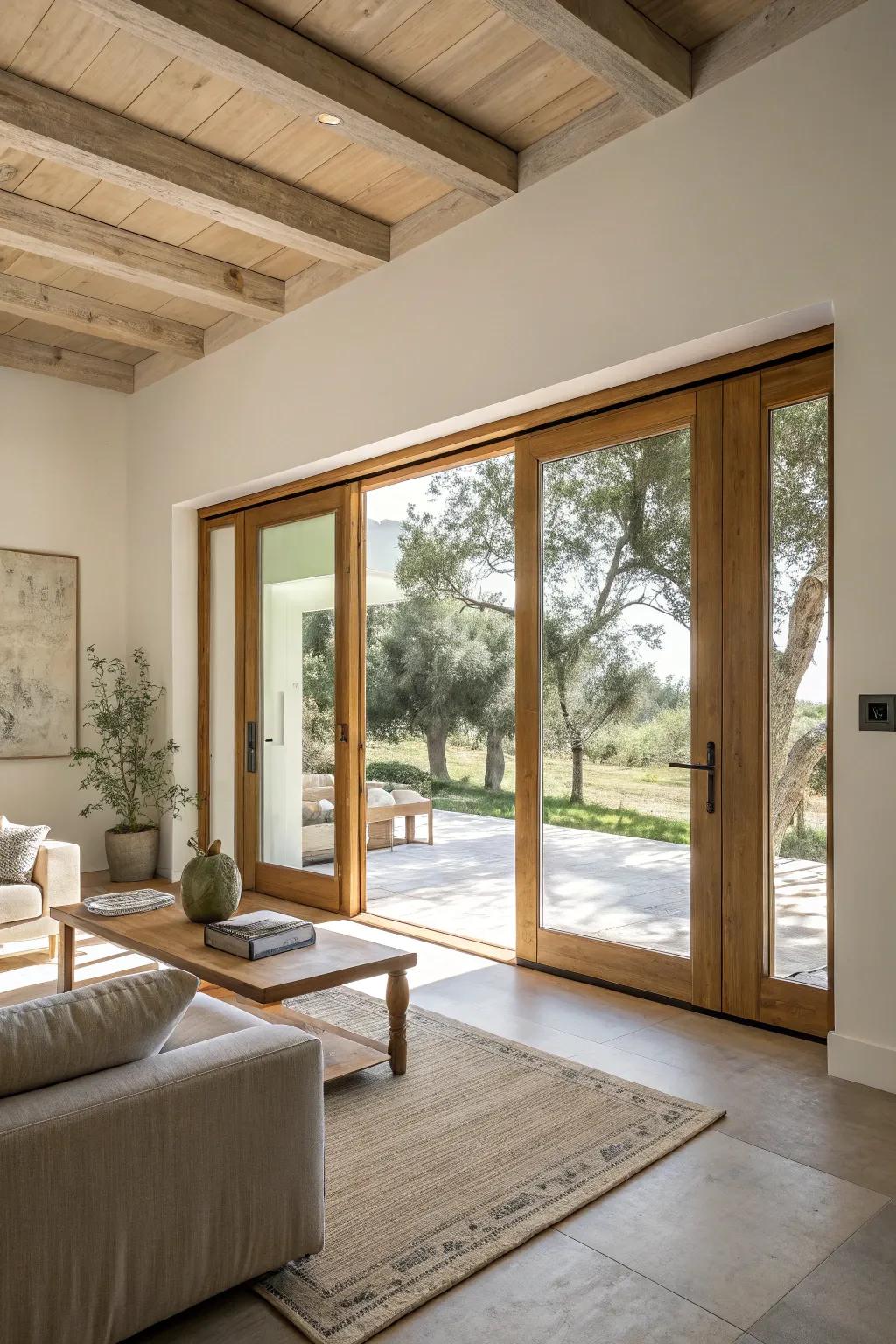 Achieve a minimalist look with contemporary sliding doors that maximize space. #MinimalDesign #ModernLiving #SpaceSaver