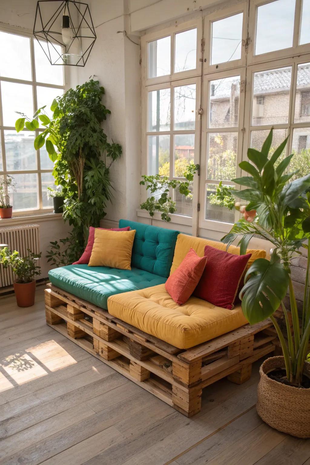 Infuse your space with rustic charm by showcasing the natural beauty of pallet wood.