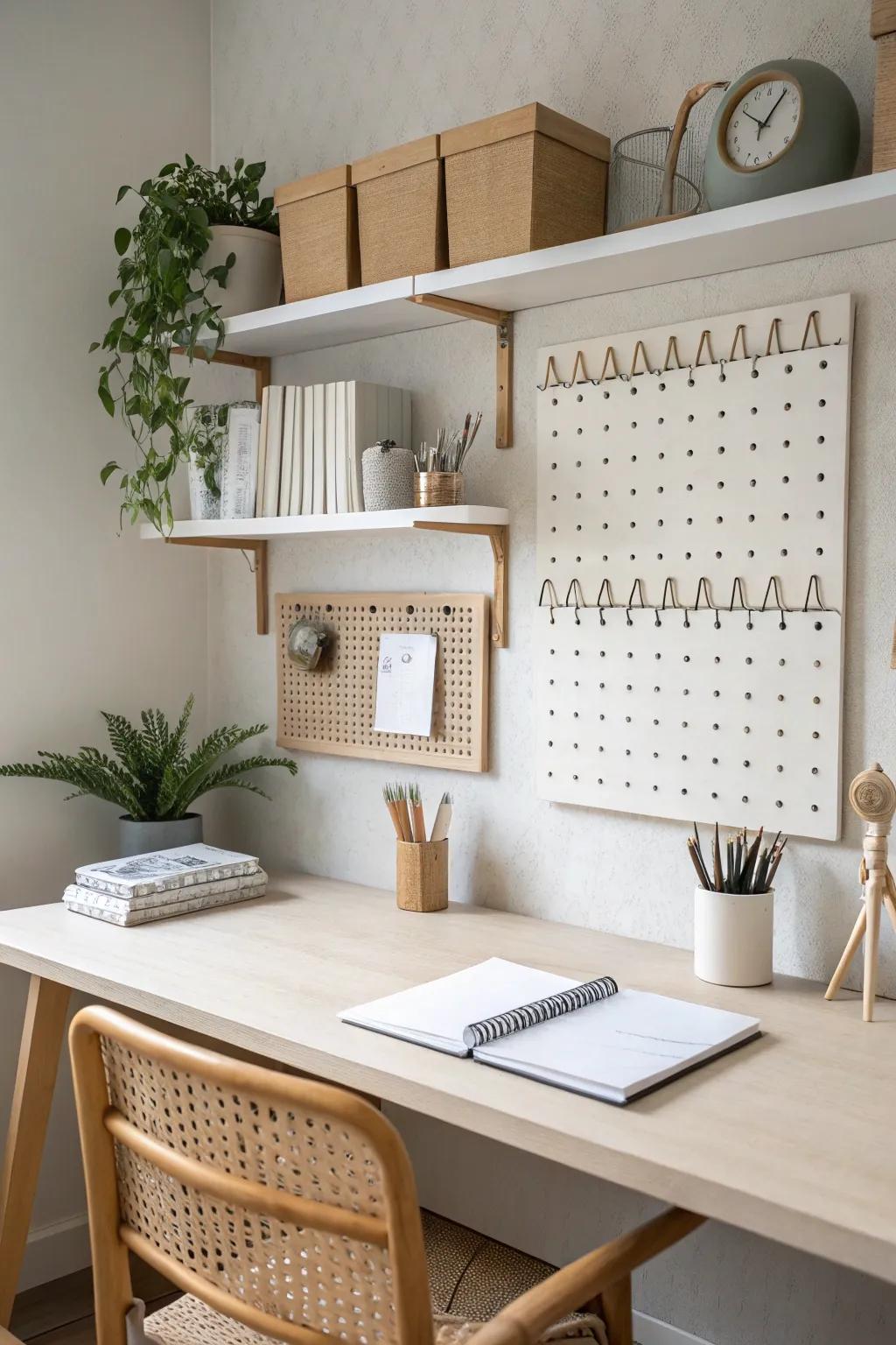 Organize with intention and keep your workspace effortlessly neat. #HomeOffice #MinimalistLiving