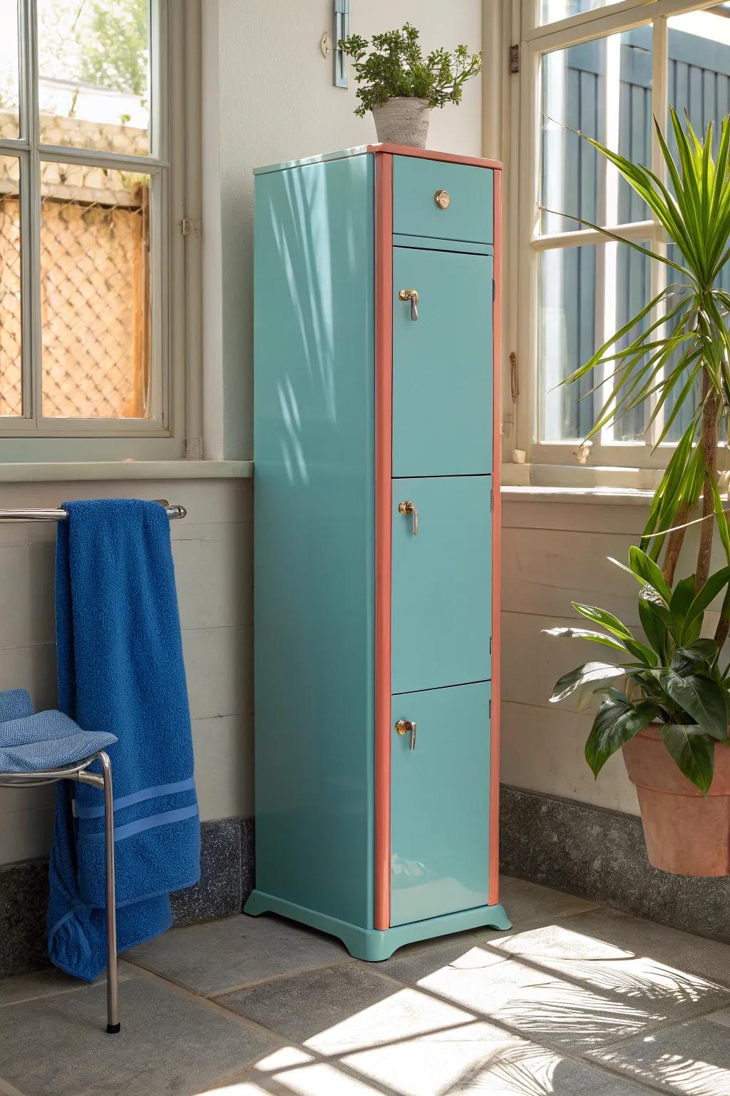 Even the smallest bathrooms can be organized with the right storage solutions. 🌟 #CompactBeauty #HomeOrganization