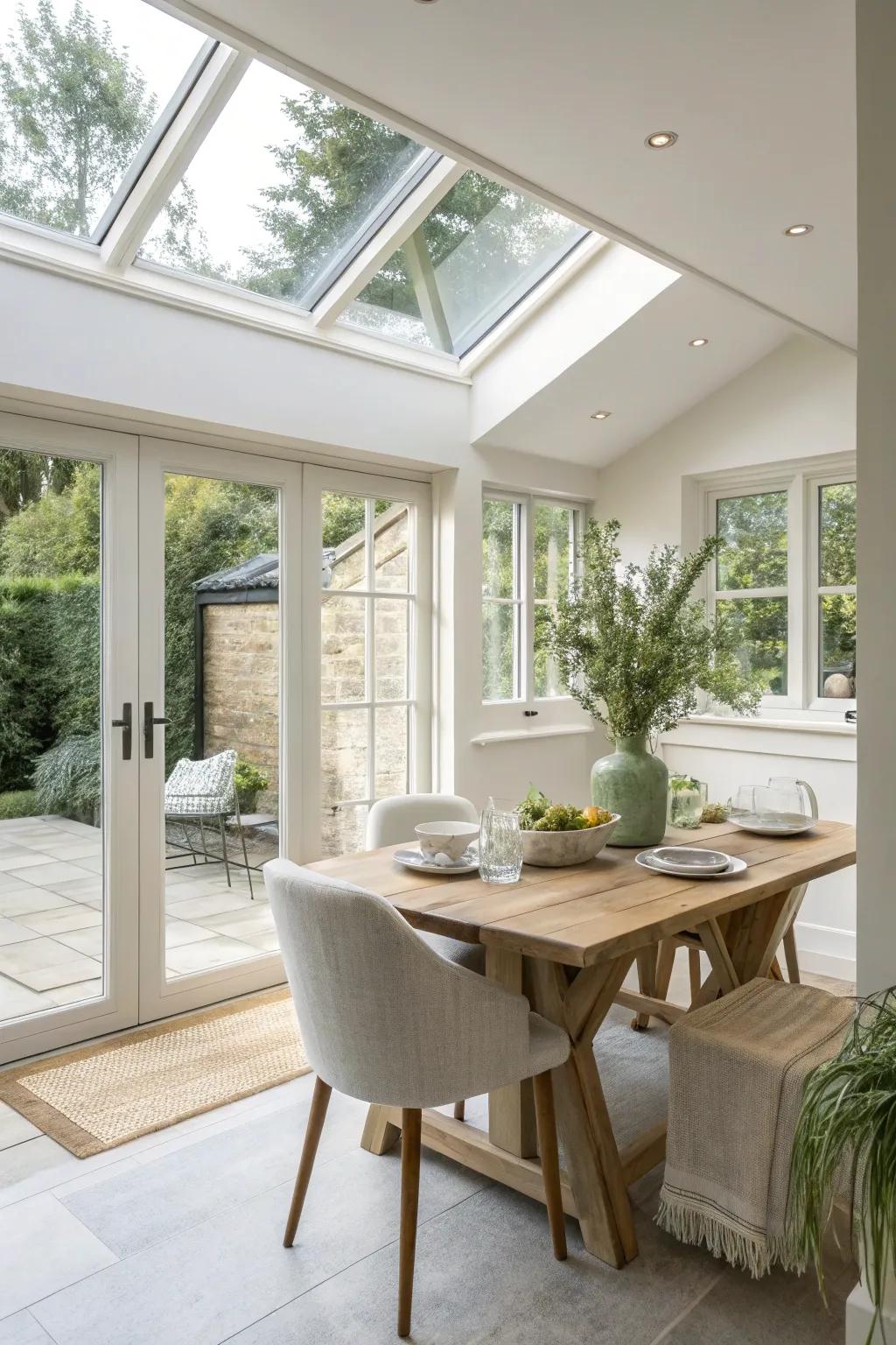 Open up your dining area to the garden and enjoy meals with a view. 🌿