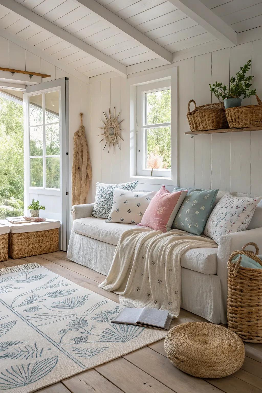 Cozy up with light, breathable fabrics that add a touch of summer to your seating areas. Perfect for those leisurely afternoons.