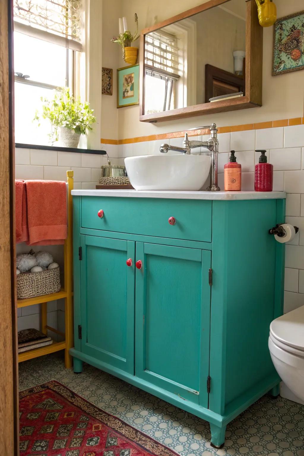 Custom cabinets are a smart and stylish way to conceal pipes while adding storage. #CabinetDesign #BathroomInspiration