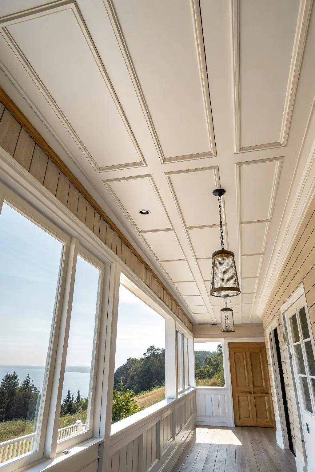 Create a sleek, modern look with smooth paneled ceilings. #ModernDesign #CeilingTrends #HomeInspiration