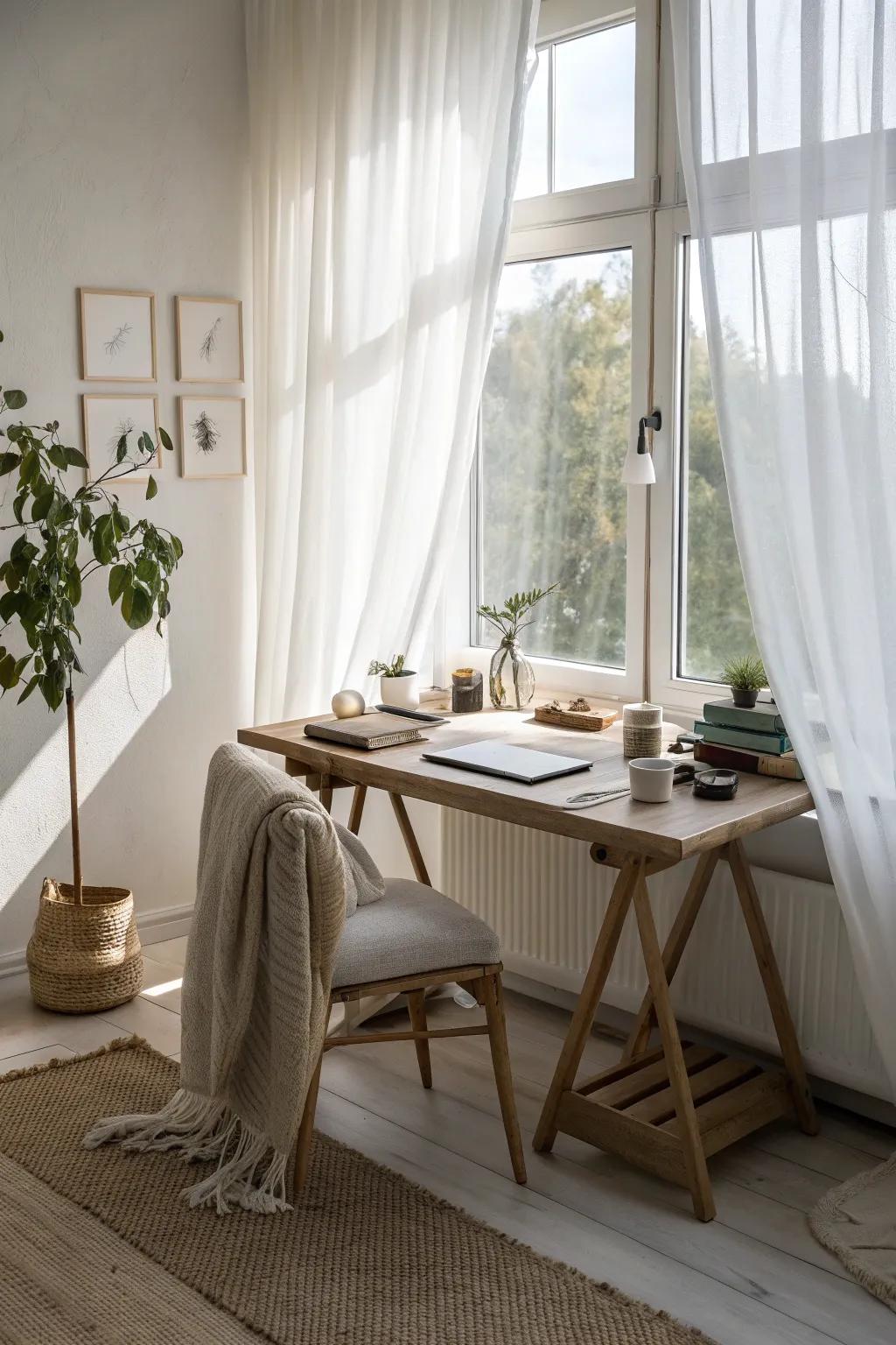 Let the sunshine in! Natural light can transform your workspace into an uplifting sanctuary. 🌞 #NaturalLight #HomeOffice #DesignInspiration