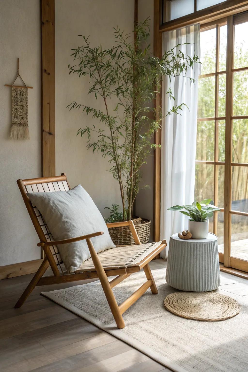 Bring the tranquility of nature indoors with bamboo accents in your zen space. 🌿 #InteriorInspiration