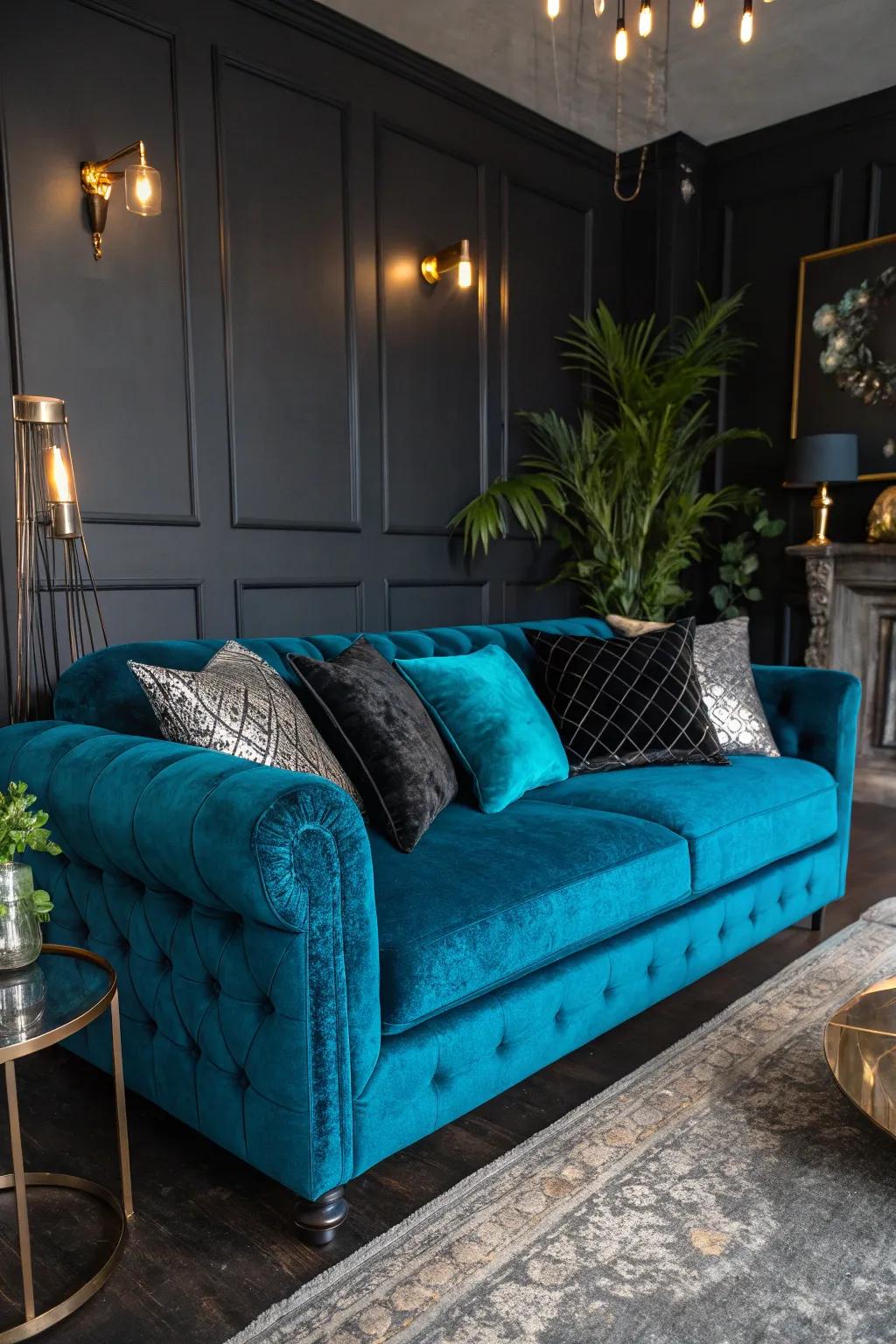 Velvet textures add a luxurious touch to any living space, inviting comfort and style.