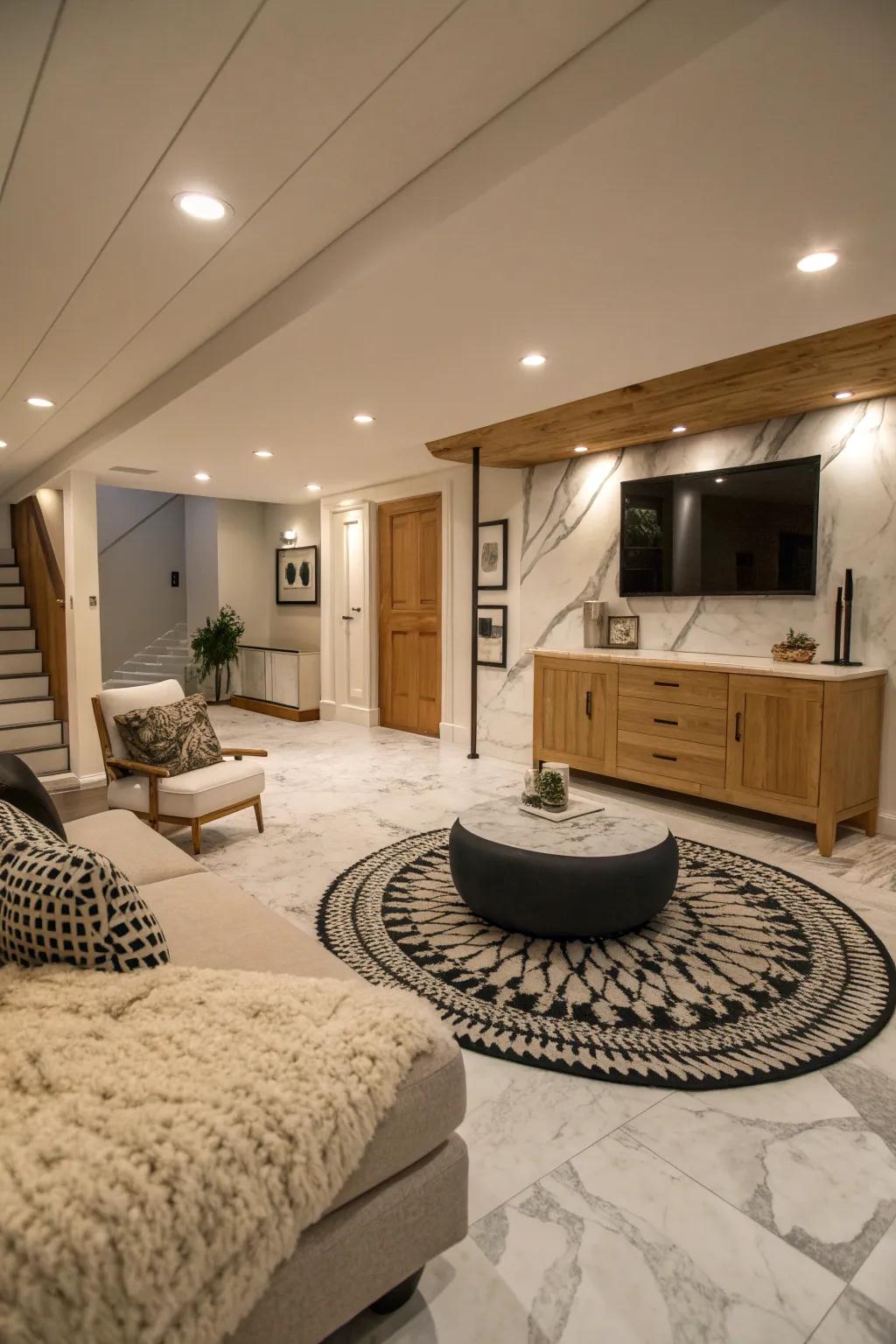 Combine textures for a rich, inviting space that feels luxurious yet cozy.