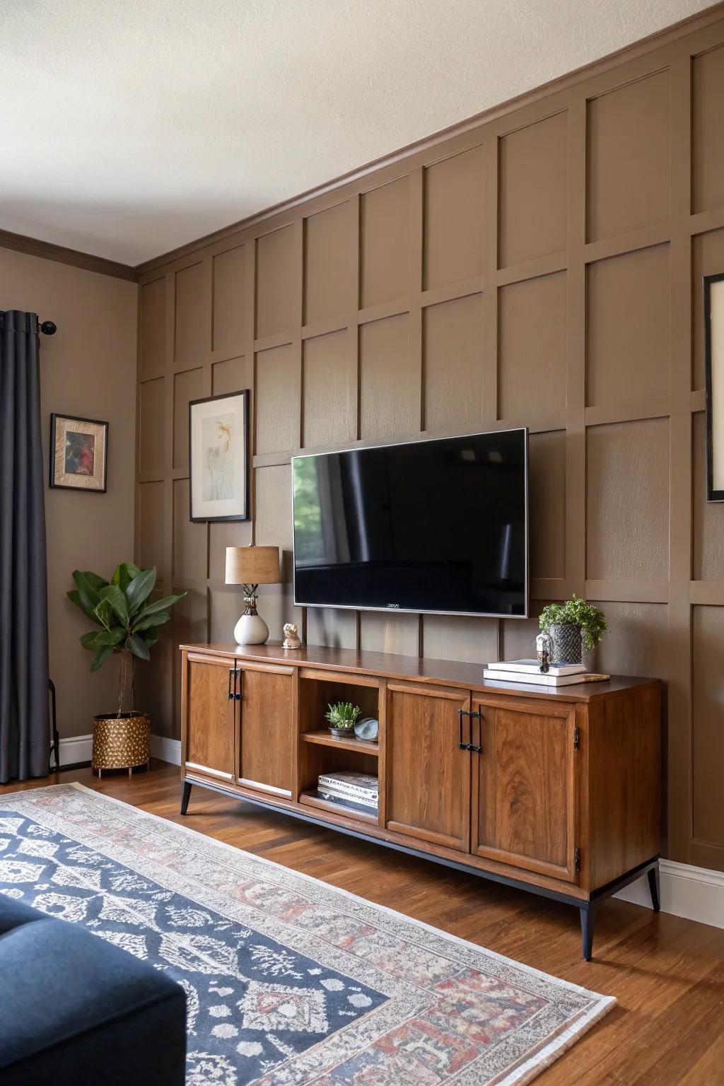 Turn heads with horizontal battens, adding a modern twist to your TV wall design.