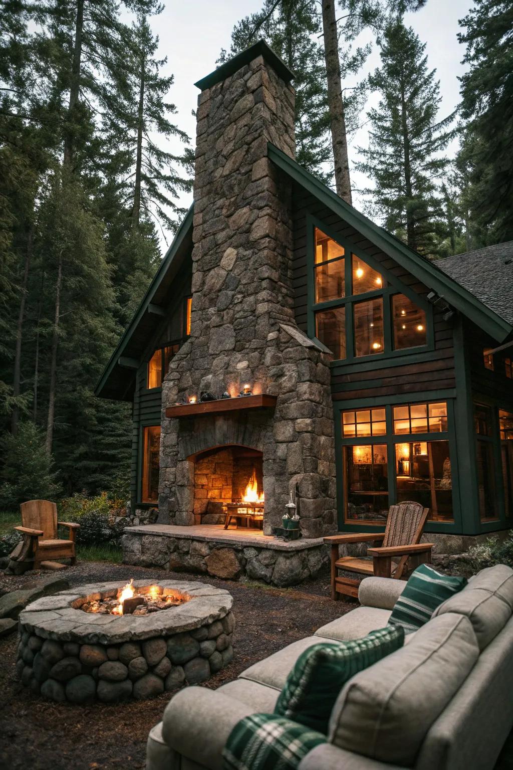 Gather around the hearth for warmth and rustic elegance.