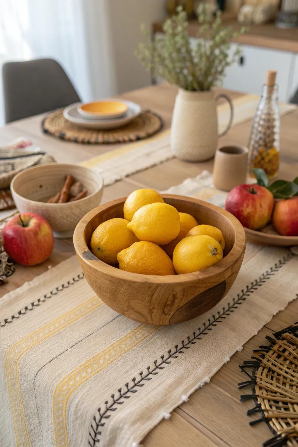 Add a zesty touch to your table with vibrant fruit displays that are as tasty as they are beautiful.