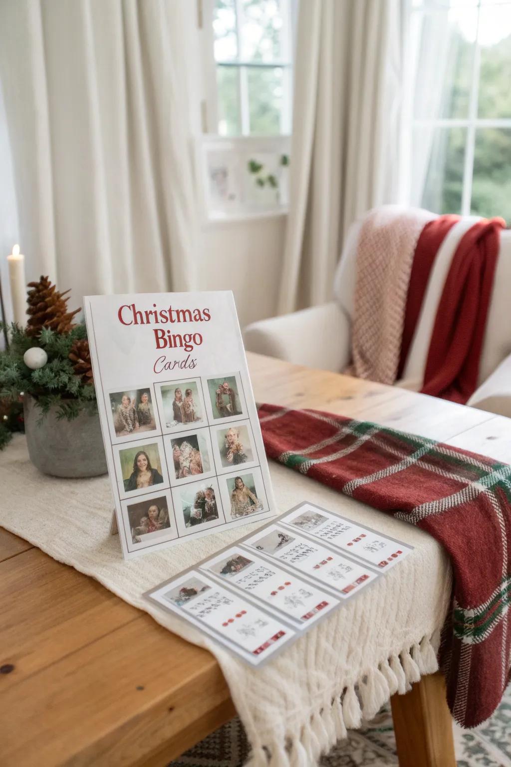 Add a personal touch to your bingo game with custom cards featuring family photos.