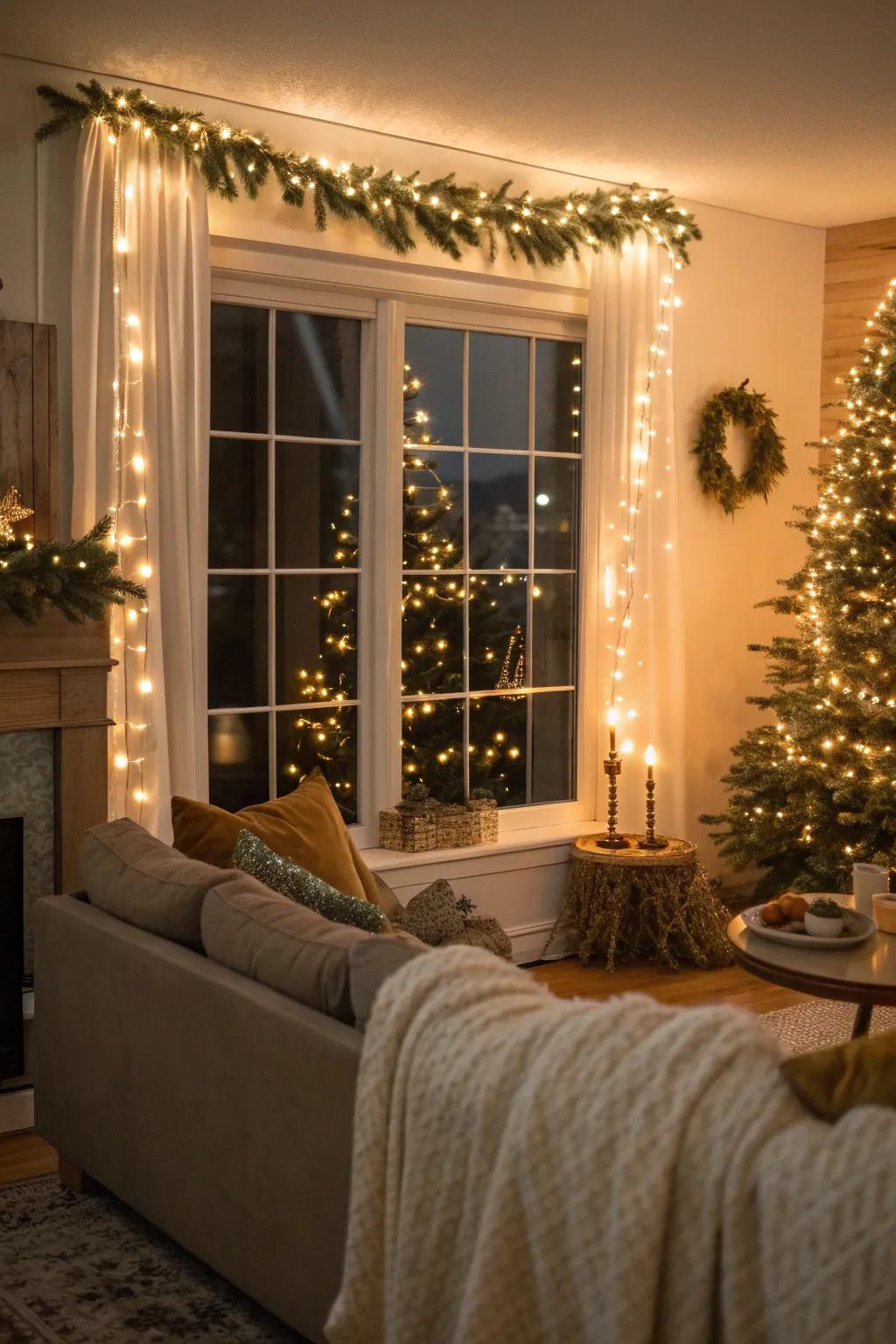 Turn your windows into a festive frame with lights that invite warmth and cheer.
