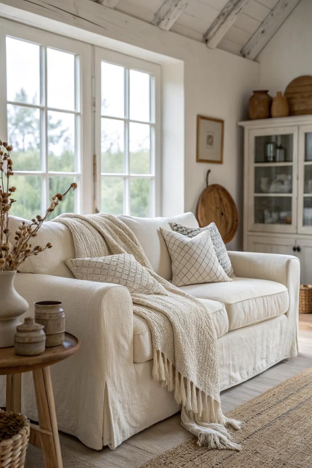 Embrace serenity with a soft, neutral color palette that soothes and inspires.
