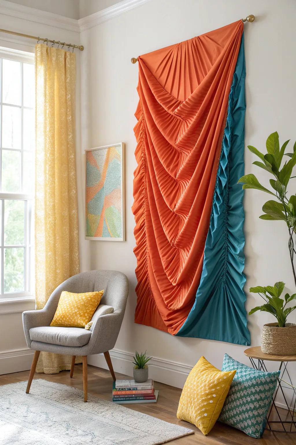 Bring your walls to life with layered textiles that play with light and shadow. 🌟 #TextileArt #LayeredDesign #InteriorInspo