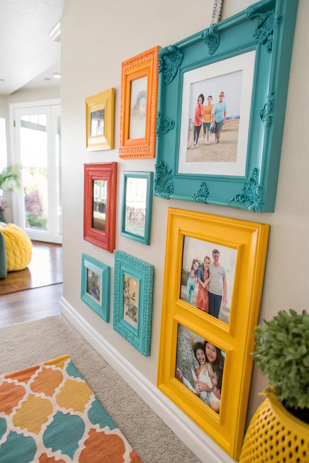 Brighten up your space with colorful mats that make every photo pop with personality.