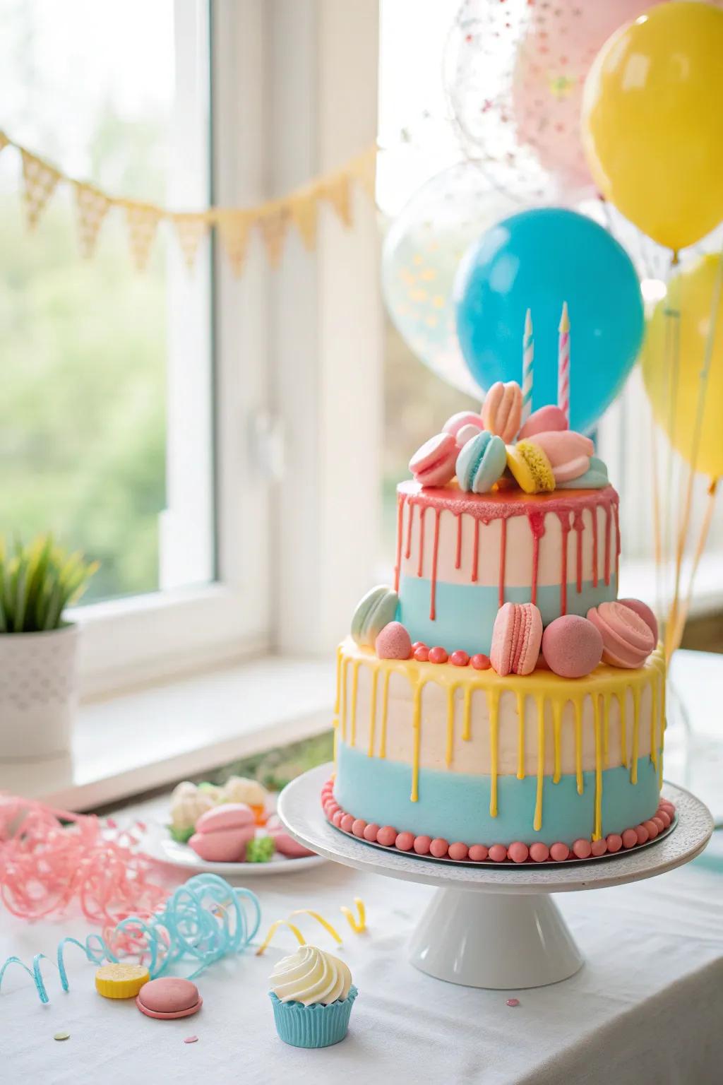 Let gentle pastel shades bring a touch of sweetness to your birthday cake.