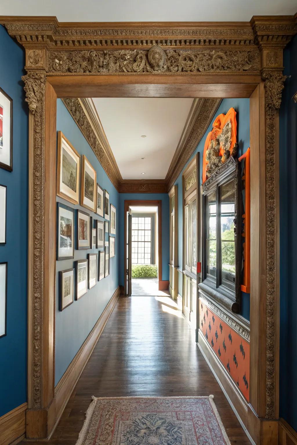 Frame your memories and add depth with picture frame molding in your hallway.